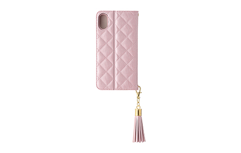 スマホアクセサリー iPhone用ケース au限定】GRAMAS COLORS QUILT Leather Case for iPhone XS／Shiny Pink 