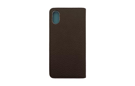 LORNA PASSONI Kipskin Leather Folio Case for iPhone XS/Navy 
