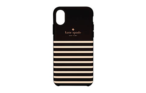 iPhone XS用 kate spade（R）ハイブリッドカバー／Black Stripe