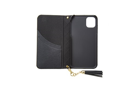 GRAMAS COLORS QUILT Leather Case for iPhone 11 Pro／Black 