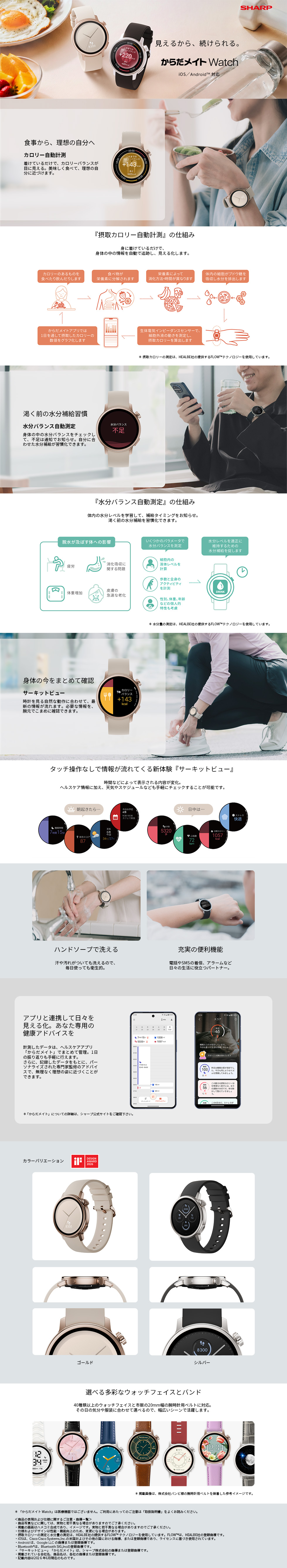 SHARP ���炾���C�g Watch MH-W01 ���i�ڍ� 
